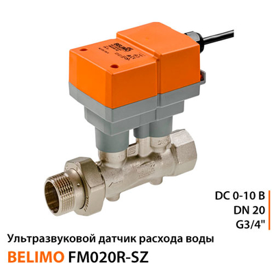 Ультразвуковий датчик витрат води Belimo FM020R-SZ | 3/4" | DN 20 | DC 0-10 B