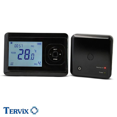 Программируемый комнатный термостат с WiFi управлением Tervix Pro Line | для газового и электрического котла | сухой контакт | черный (116330)