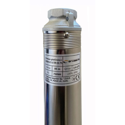 Скважинный насос 3" OPTIMA PM 3SDm2.5/20, 0.75 кВт, 90 м, 1~230В, кабель 15 м (000019671)