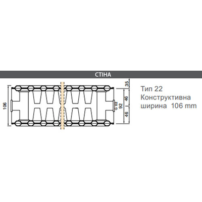 Стальной радиатор HM Heizkoerper Classic K 22 400x1200 боковое подключение (32-401222)