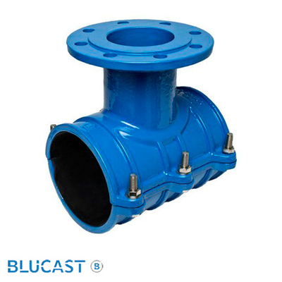 Врезной хомут фланцевый DN 630/100 PN16 BLUCAST для ПЭ и ПВХ труб (BPF630100)