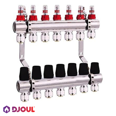 Колектор для теплої підлоги Djoul | 7 контурів | 1"x3/4" Euro (DJ2016207A-e)