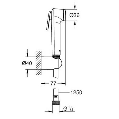 Гігієнічний душовий набір Grohe Tempesta-F Trigger Spray 30 шланг метал (26354000)