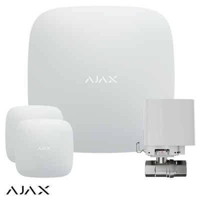 Система защиты от протечек Ajax Hub Plus White (2 датчика, 1 кран 3/4")