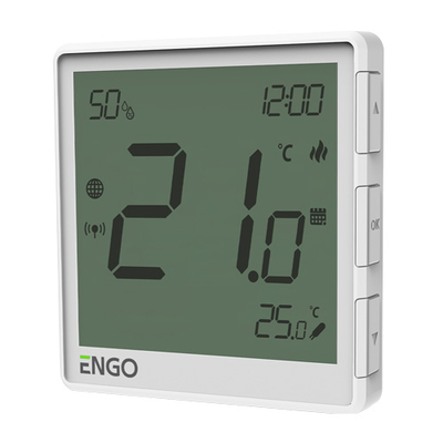 Терморегулятор теплого пола ENGO EONE-BATW ZigBee 3.0 Li-ion 3,7B | белый (932342633)