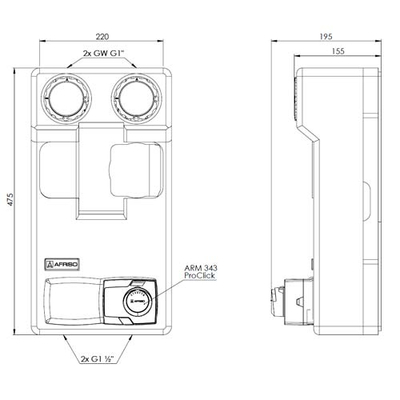 Насосна група AFRISO PrimoTherm 180-2 Vario DN25 без насосу (77300)