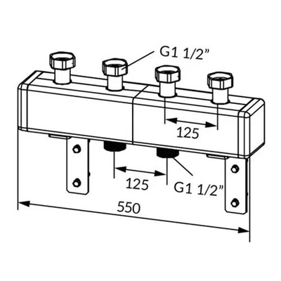 Коллектор Afriso KSV 125-2 70 кВт | 2 контура | 1 1/2"-1 1/2" (77310)