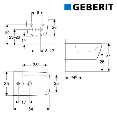 Биде подвесное Geberit iCon Square (231910000)