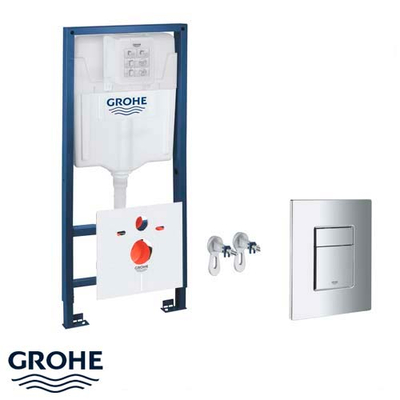 Инсталляция для унитаза 4 в 1 Grohe Rapid SL, кнопка Skate Cosmopolitan хром (38775001)