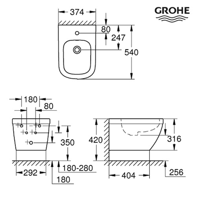 Биде подвесное Grohe Euro Ceramic (39208000)