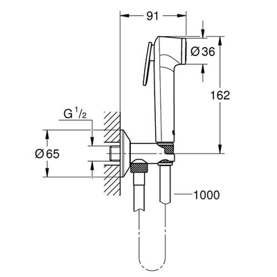 Комплект гігієнічного душу Grohe BauEdge з Tempesta-F Trigger Spray 30 хром (UA28343001)