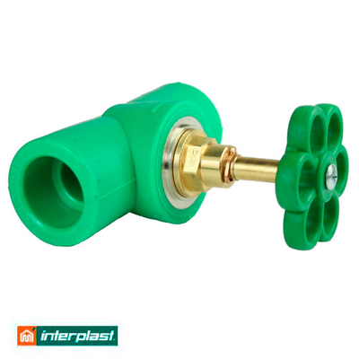 Вентиль запорный полипропиленовый DN 20х1/2" Interplast PPR Green под пайку (790100120)