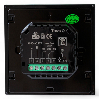 Термостат з Wi-Fi керуванням Tervix Pro Line | для водяної та електр. теплої підлоги | з датчиком 3 м | чорний (114140)