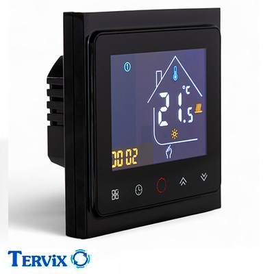 Термостат з Wi-Fi керуванням Tervix Pro Line | для водяної та електр. теплої підлоги | з датчиком 3 м | чорний (114140)