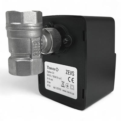 Двоходовий кульовий клапан з електроприводом Tervix Pro Line ZEVS ZigBee G 1 1/4" Dn32 NO (201780)