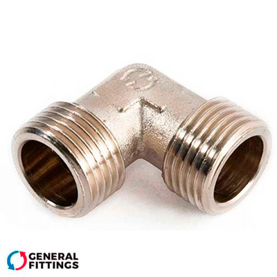 Колено латунное никелированное General Fittings 1/2" НН (270020N040400A)