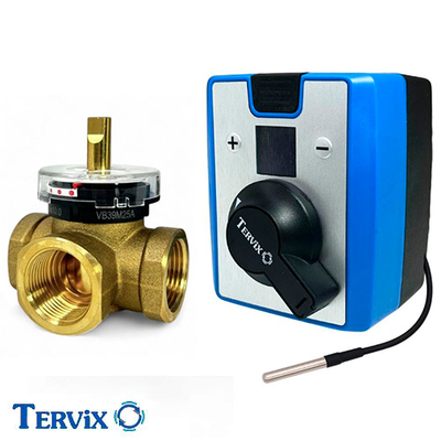 Триходовий змішувальний клапан Tervix RMV Rp 1 1/4", DN32, Kvs 16 + електропривод СAMV 230В (293453)