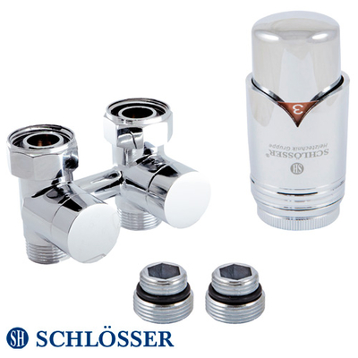 Комплект ексклюзивних вузлів Schlösser GZ 3/4 x M 22х1, 5, прямий, +2 шт. ніпель, термоголовка Brillant M30x1.5 (601000025)