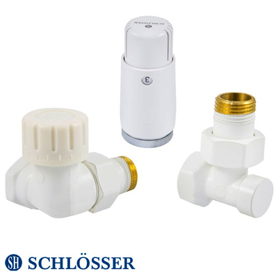 Комплект термостатический Schlösser Standard Mini GZ1/2 x GW1/2 осевой, термоголовка Mini M30x1.5 (602200066)