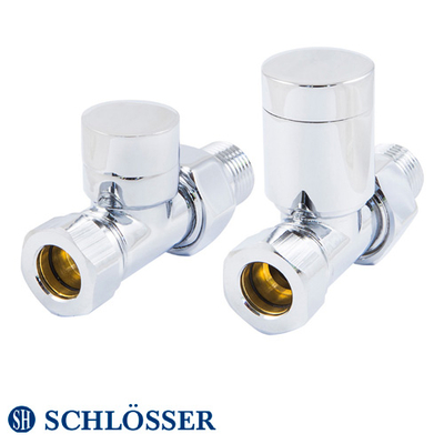 Комплект клапанов Schlösser Elegant прямой GZ 1/2x15мм Cu хром (604200023)