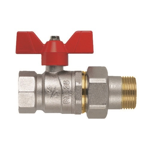 Кран кульовий з американкою FIV Perfecta 1" (метелик червоний)