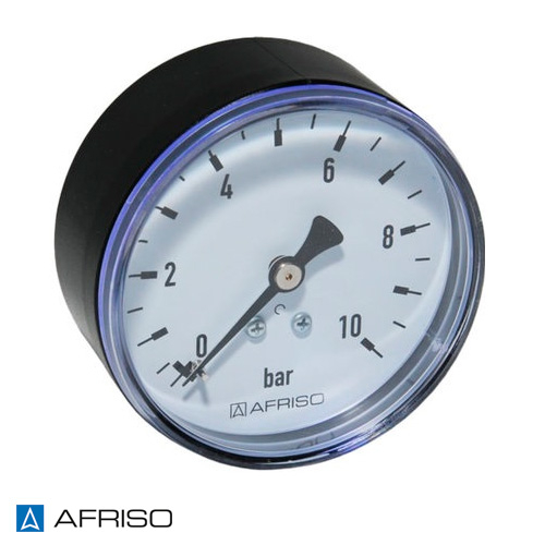 Манометр для воды AFRISO тип RF 50 AX | 0-10 бар | 1/4" | к.т. 2,5 (63128)