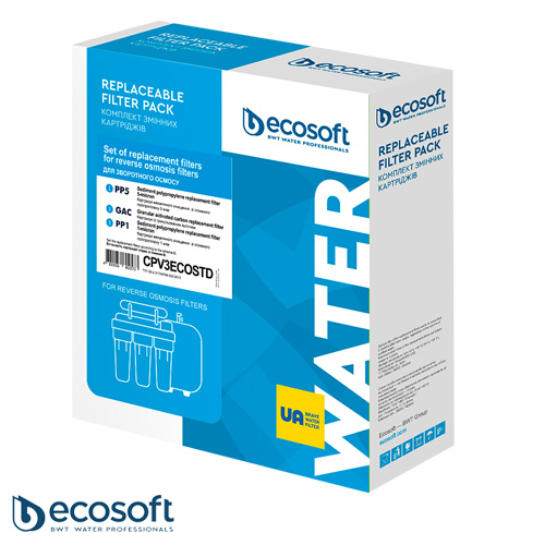 Комплект картриджів Ecosoft 1-2-3 для фільтрів зворотного осмосу (CPV3ECOSTD)