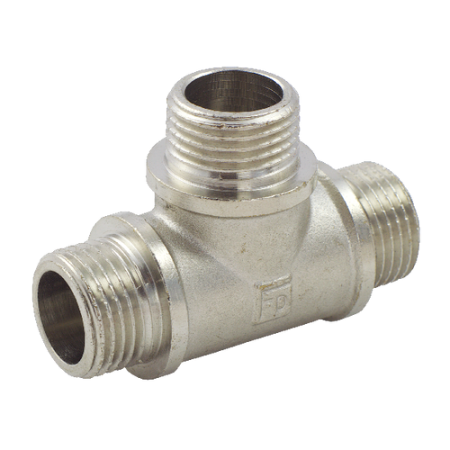 Тройник латунный 1/2" ННН Fado Fitt никель (T41)