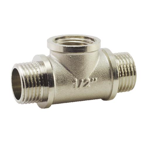 Трійник латунний 1/2" ЗВЗ Fado Fitt никель (T51)