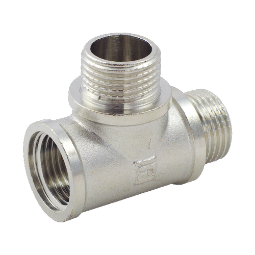 Трійник латунний 1/2" ВЗЗ Fado Fitt никель (T21)