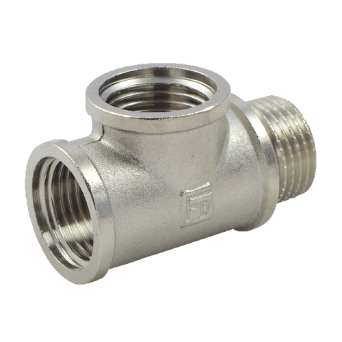 Трійник латунний 1/2" ВВЗ Fado Fitt никель (T31)