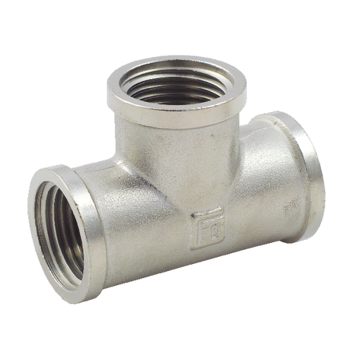 Тройник латунный 1" ВВВ Fado Fitt никель (T03)