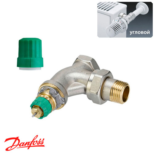 Термостатичний клапан Danfoss RA-DV 1/2" Ду15 кутовий (013G7713)