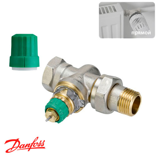 Термостатичний клапан Danfoss RA-DV 1/2" Ду15 прямий (013G7714)