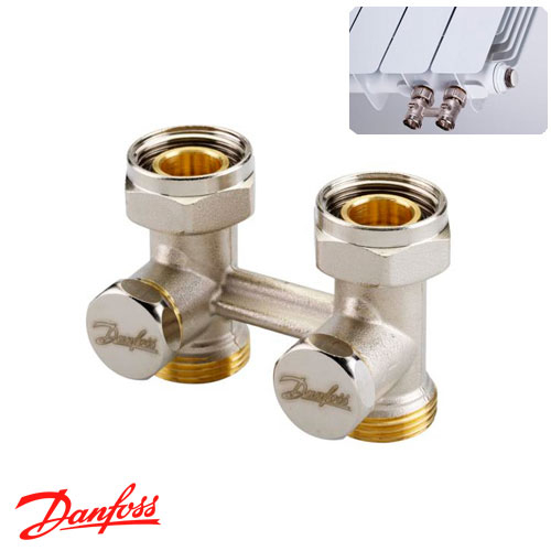 Вузол нижнього підключення прямий Danfoss RLV-KS G1/2A x G3/4A запірний (003L0220)