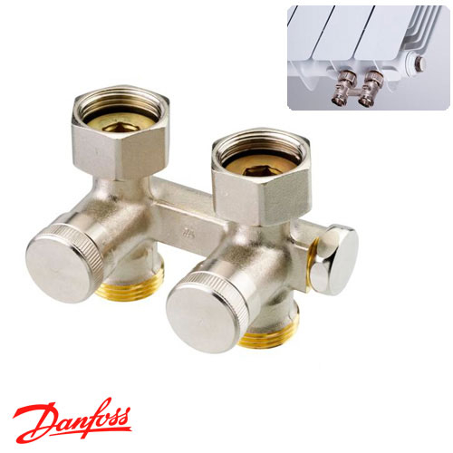 Вузол нижнього підключення прямий Danfoss RLV-K G1/2A x G3/4A запірний (003L0280)