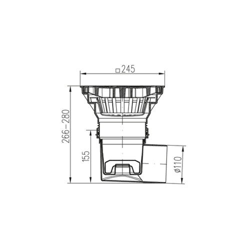Трап уличный двухкорпусный MCH 330Sz с пластиковой решеткой