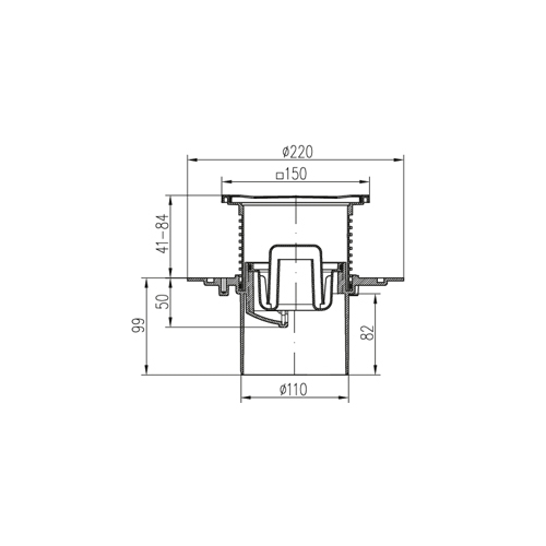 Трап для балконов и террас MCH 386E 150х150