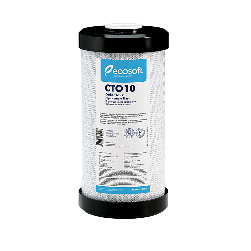 Картридж из прессованного активированного угля Ecosoft 4,5"х10" от хлора и мех. примесей (CHVCB4510ECO)