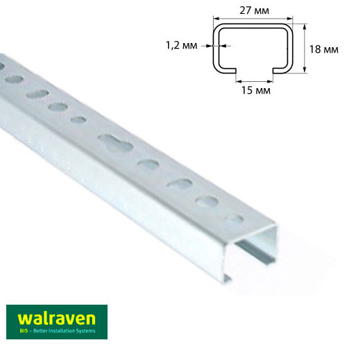 Профиль монтажный С-образный Walraven BIS RapidRail WM0 | 2м | 1.2мм | 27x18мм (6505000)