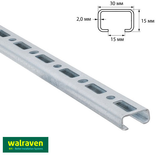 Профиль монтажный С-образный Walraven BIS RapidRail WM1 | 6м | 2мм | 30x15мм
