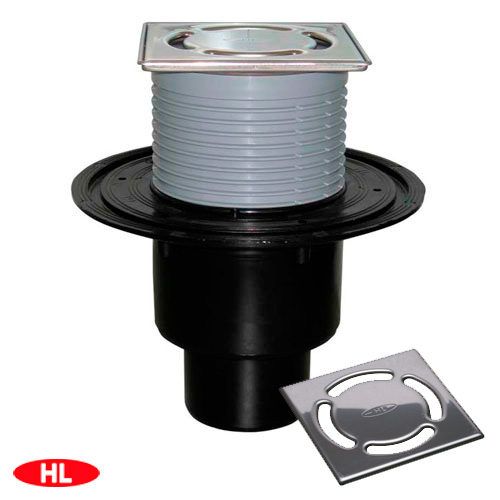 Трап для внутренних помещений HL310NPr-3000 DN50/75/110 с сухим сифоном "Primus" 121х121мм