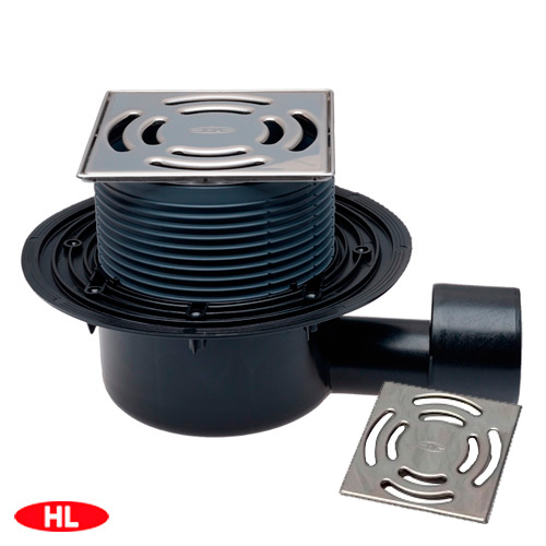 Трап для внутренних помещений HL5100Pr DN50/75 с сухим сифоном "Primus" 145х145мм