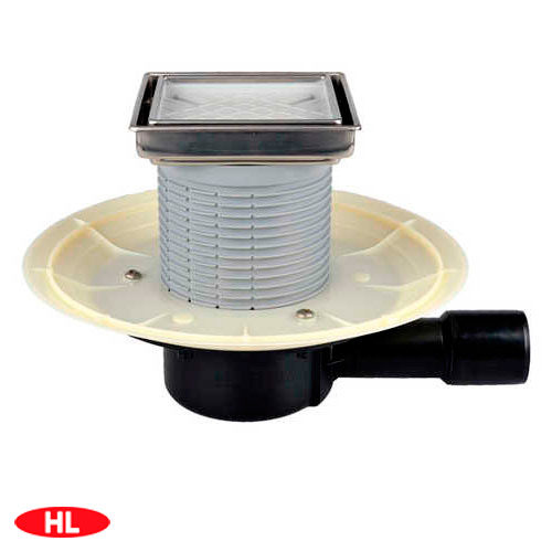 Трап для душу під плитку HL90Pr-3020 із сухим сифоном "Primus", решітка 112х112 (у підрамнику 132х132), DN40/50