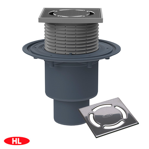 Трап для балконов и террас HL310N.2 DN 50/75/110 123х123мм