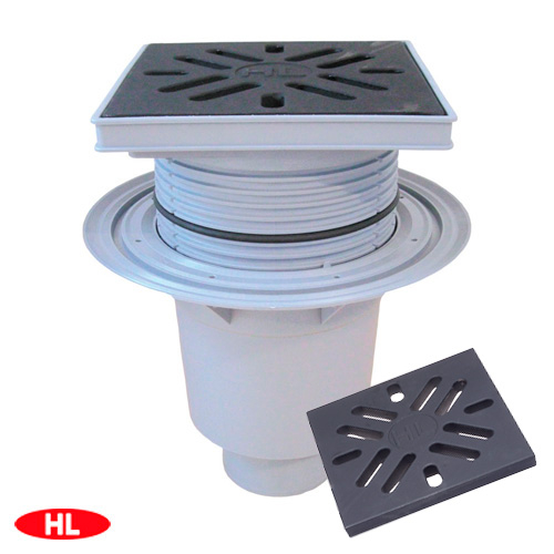 Трап уличный HL616/1 "Perfekt" DN110 с чугунной решеткой 240х240мм