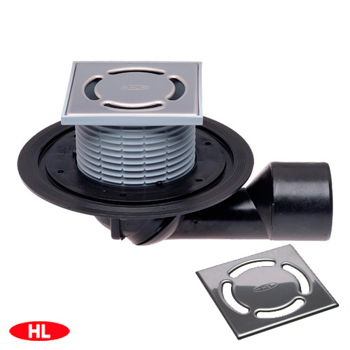 Трап для внутренних помещений HL80.1 с поворотным выпуском DN50/75 123х123мм