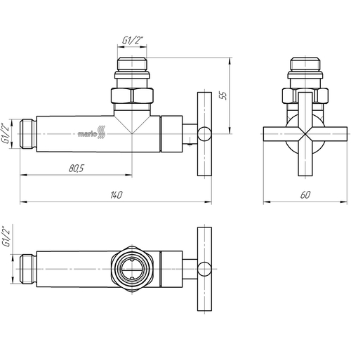 Кран угловой Mario Ретро 1/2"