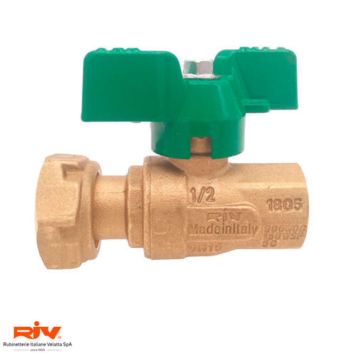 Кран шаровый RIV 5150 Aqualink 1/2" с обратным клапаном и накидной гайкой 3/4"