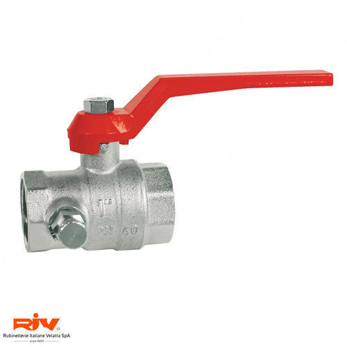 Кран шаровый со спускником RIV 4610 Athena 1/2" ВВ Ду 15 (024610000004)